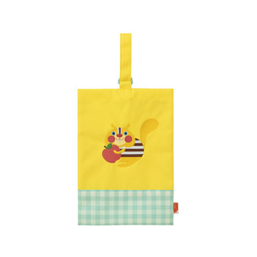 Solby シューズケース リス/イエロー 【通園 通学 靴入れ シューズバッグ 幼稚園 小学生】【ゆうパケット送料無料】